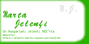 marta jelenfi business card